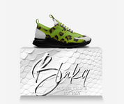 MIGUEL CELINE LIMITED EDITION ITALIAN LEATHER SLIME AND SNAKE PRINT SNEAKERS