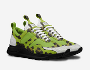 MIGUEL CELINE LIMITED EDITION ITALIAN LEATHER SLIME AND SNAKE PRINT SNEAKERS